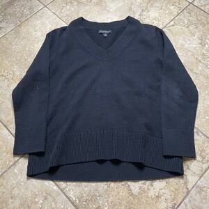 Banana Republic V-Neck Sweater Ribbed Hem‎ Long Sleeve Black Size M